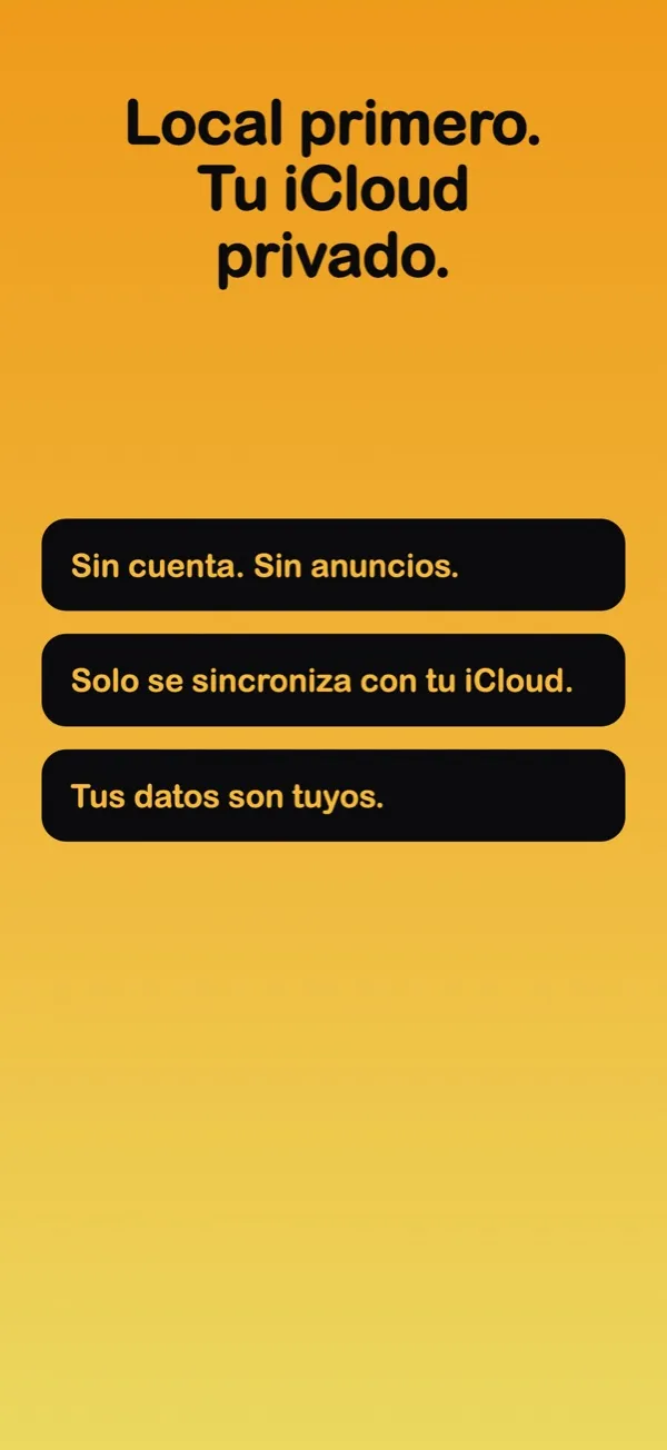 Rydger funciona sin cuenta ni anuncios y solo sincroniza con tu iCloud